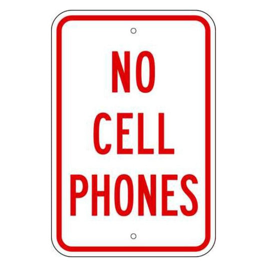 ZING 2514 Parking Sign, No Cell Phones, Egp, 12 x 18 in
