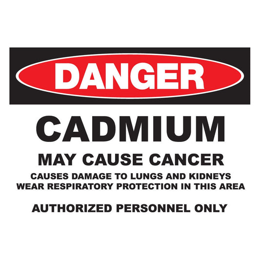 ZING 2660A Sign, Danger, 10 x 14 in, Cadmium, Aluminum