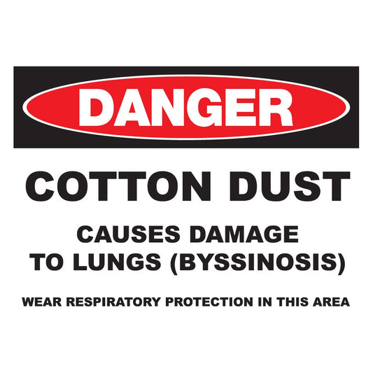 ZING 2663A Sign, Danger, 10 x 14 in, Cotton Dust, Aluminum