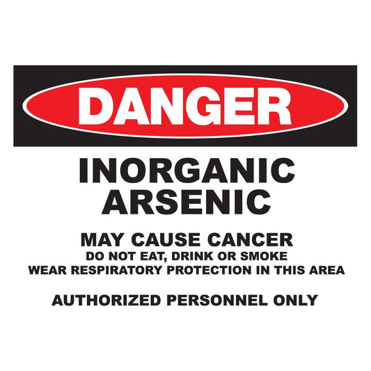 ZING 2665A Sign, Danger, 10 x 14 in, Arsenic, Aluminum