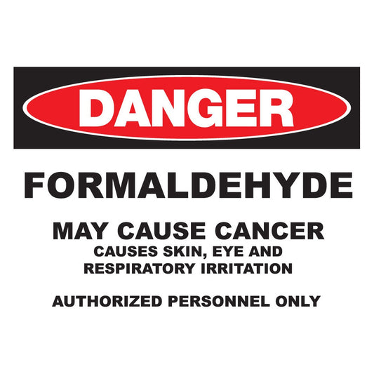 ZING 2666A Sign, Danger, 10 x 14 in, Formaldehyde, Aluminum