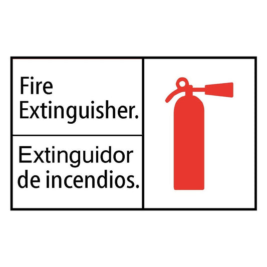 ZING 2903 Sign, Fire Extinguisher, Bilingual, ANSI, Picto, 10 x 14 in, Plastic