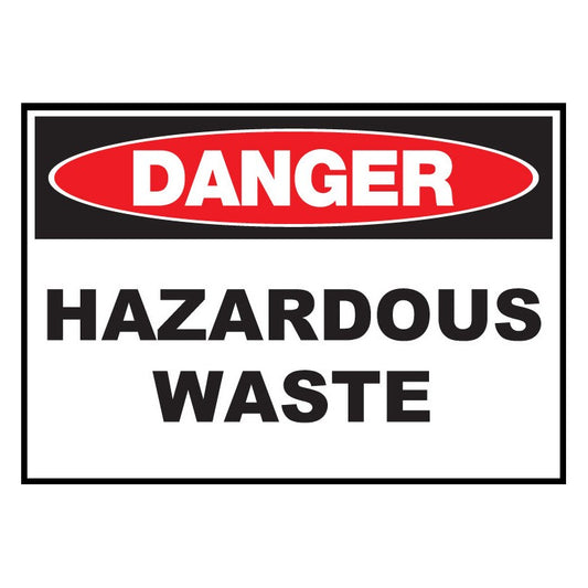 ZING 2974A Sign, Danger, Hazardous Waste 10 x 14 in Aluminum