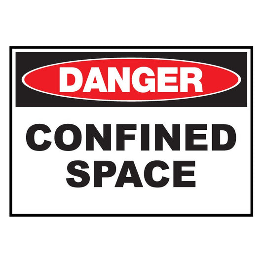 ZING 2977 Sign, Danger, Confined Space 10 x 14 in Plastic