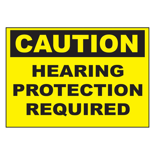 ZING 2997 Sign, Caution, Hearing Protection Requi 10 x 14 in Plastic