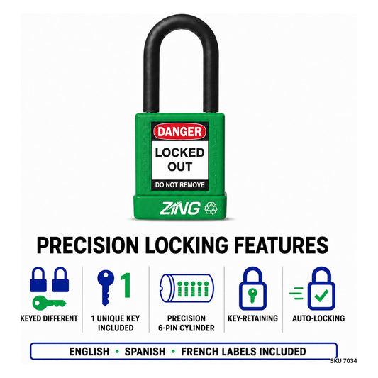 ZING Padlock, Keyed Different, Model 7034