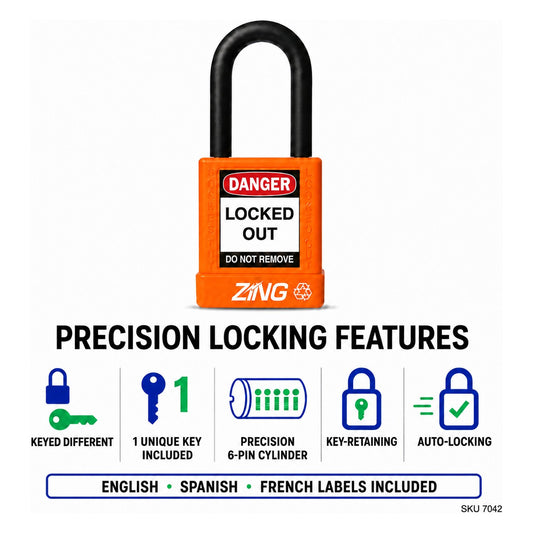 ZING Padlock, Keyed Different, Model 7042