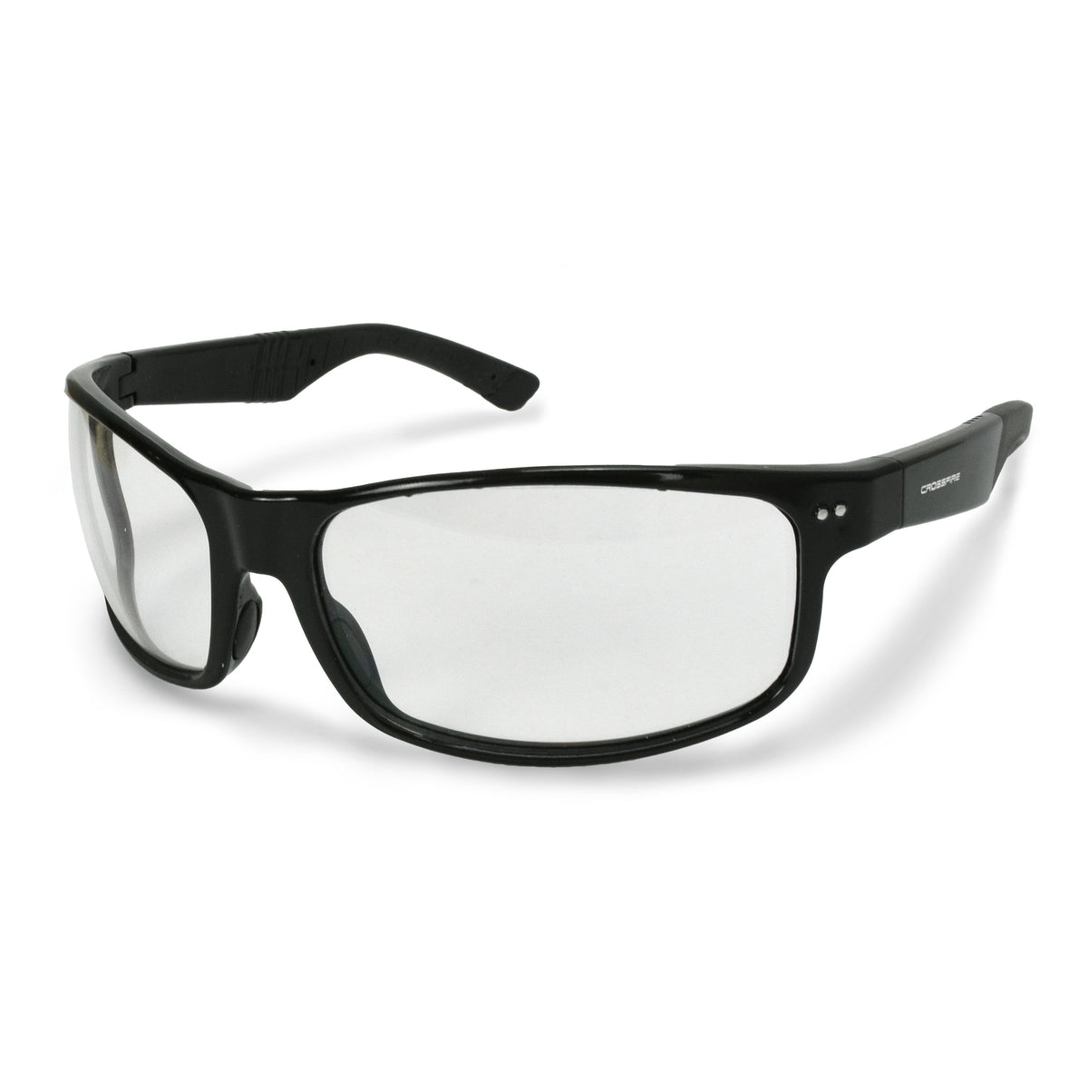 Crossfire CK7 - ™ Premium Safety Eyewear - Shiny Black Frame - Clear Lens - Shiny Black / Clear