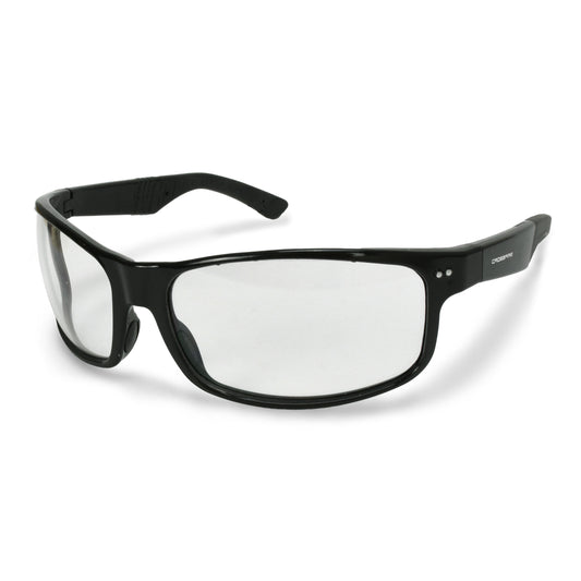 Crossfire CK7 - ™ Premium Safety Eyewear - Shiny Black Frame - Clear Lens - Shiny Black / Clear