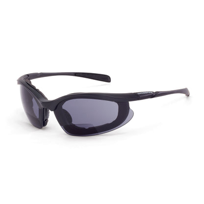 Crossfire CONCEPT-MAG - Concept Foam Lined Magnifier Safety Eyewear - Crystal Black Frame - Clear Lens - 1.5 Diopter - Matte Black / Smoke