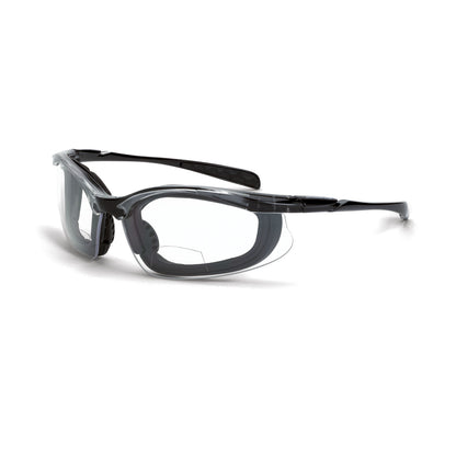 Crossfire CONCEPT-MAG - Concept Foam Lined Magnifier Safety Eyewear - Crystal Black Frame - Clear Lens - 1.5 Diopter - Crystal Black / Clear