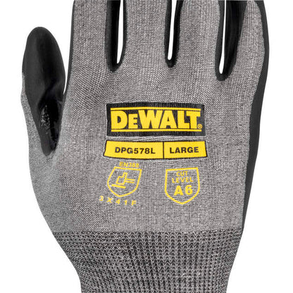 DEWALT DPG578 Touchscreen Foam Nitrile A6 Cut Glove